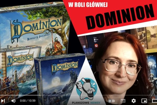 Pudełka gry planszowej Dominion oraz dodatków Przystań i Pieśń Nocy.