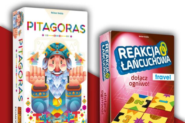 Pitagoras i Reakcja łańcuchowa - pudełka gier.