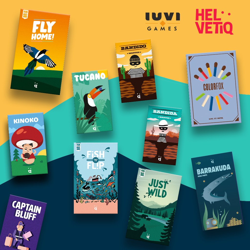 Helvetiq - pudełka różnych gier tego wydawnictwa