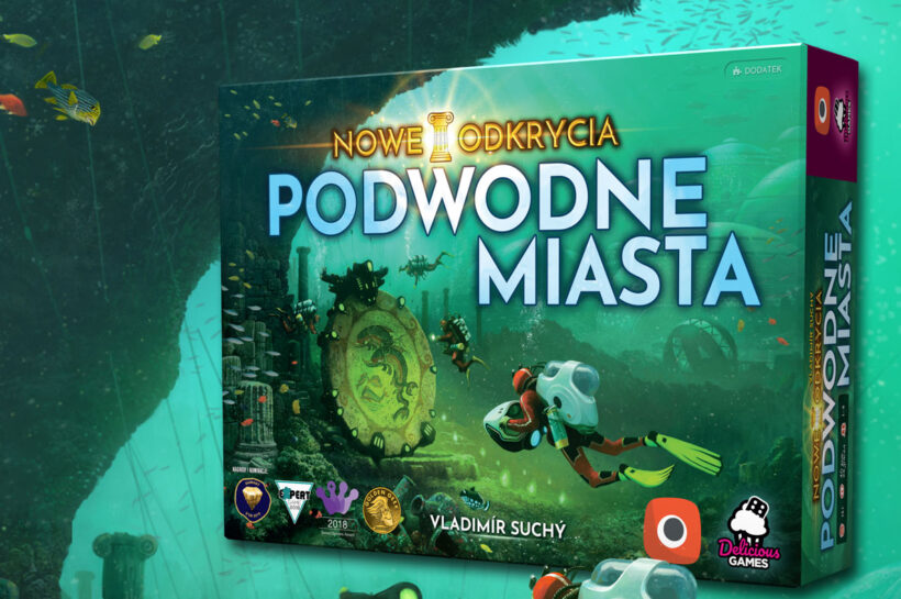 Pudełko dodatku Nowe Odkrycia do gry Podwodne miasta