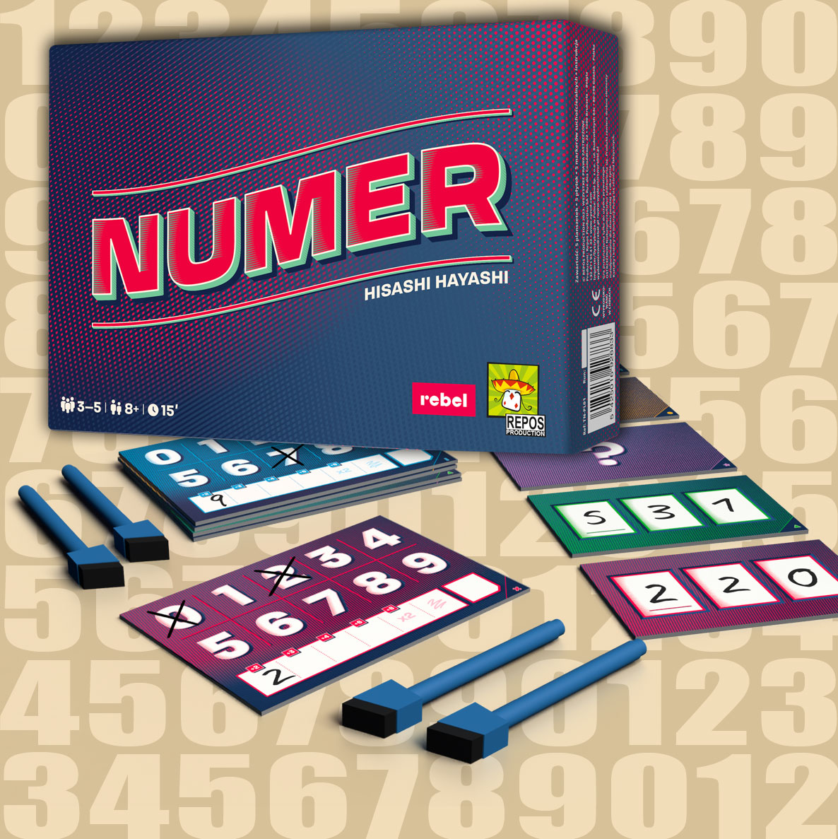 Gra Numer - pudełko i komponenty