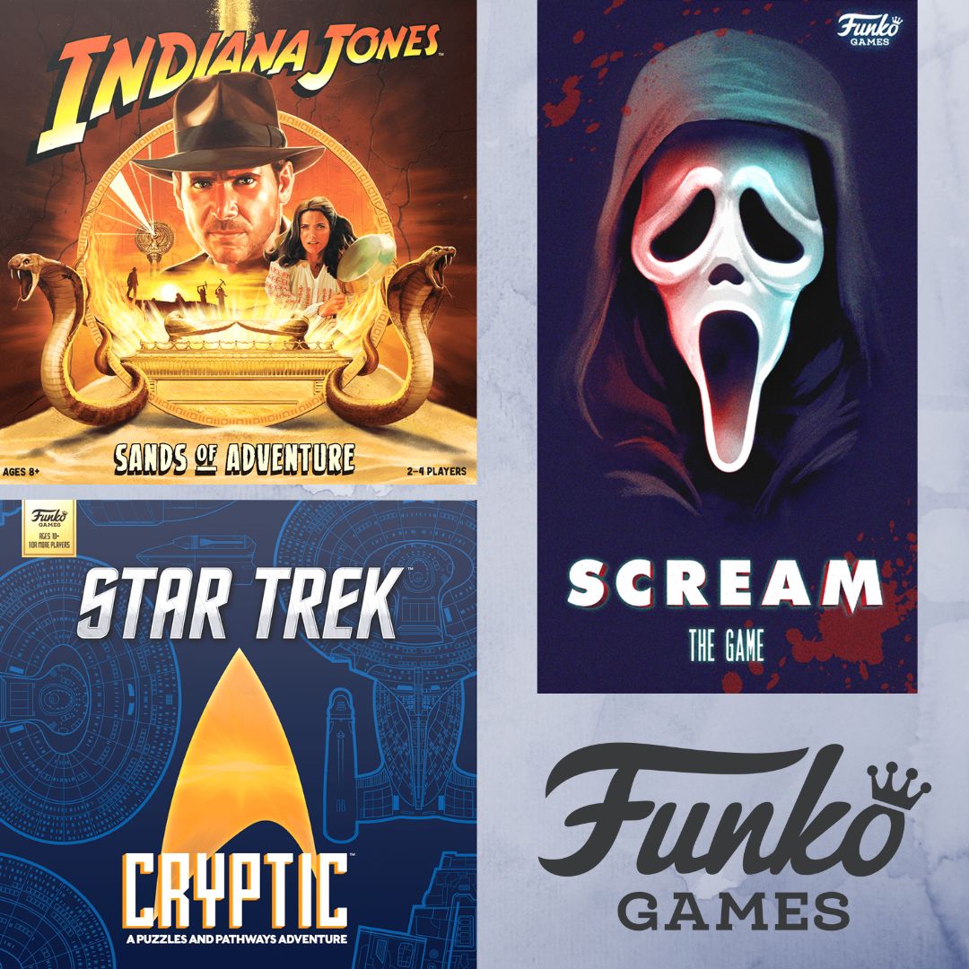 Funko Games - pudełka trzech zapowiedzianych gier