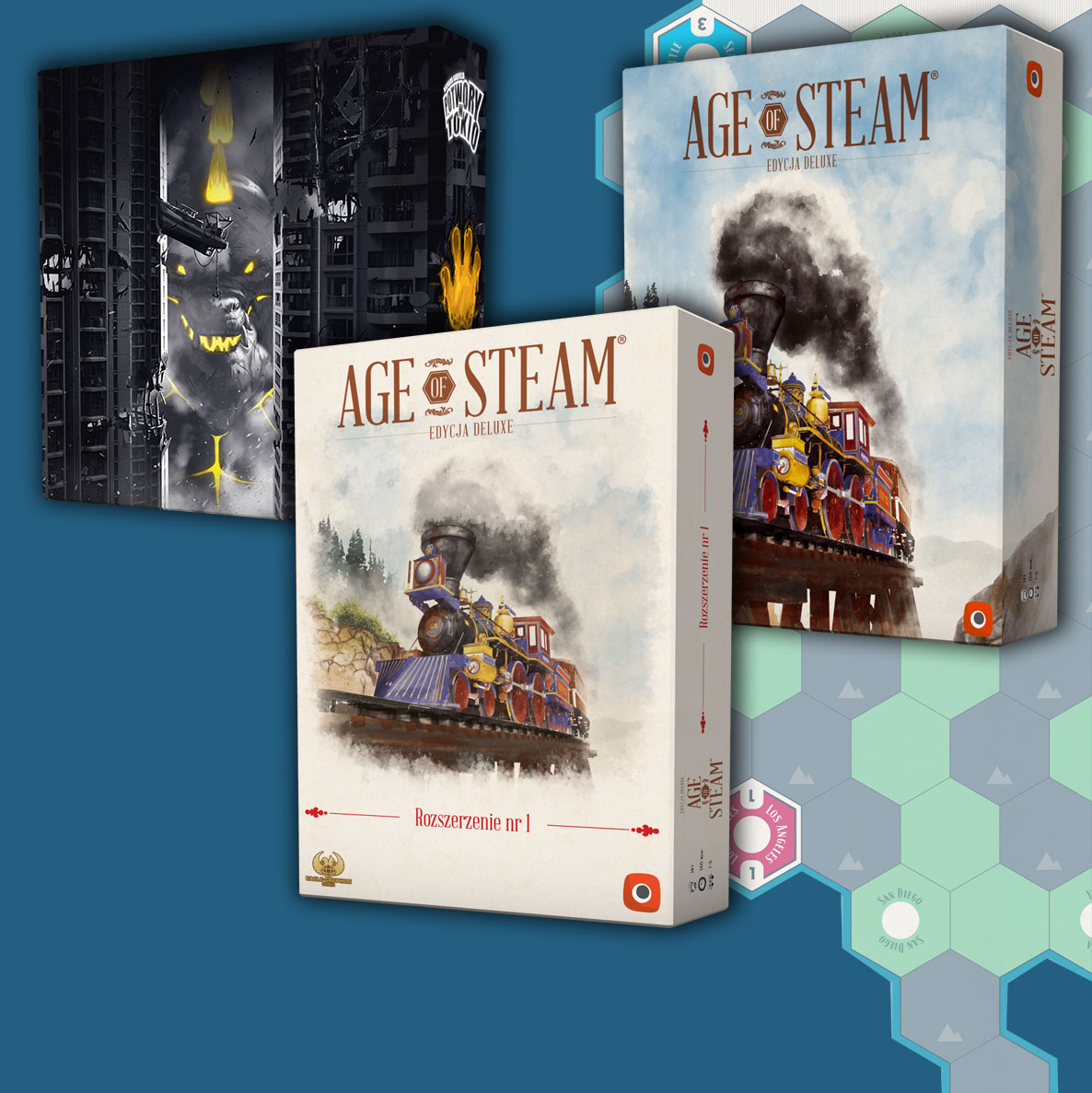 Age of Steam, Potwory w Tokio: Mroczna edycja - okładki gier