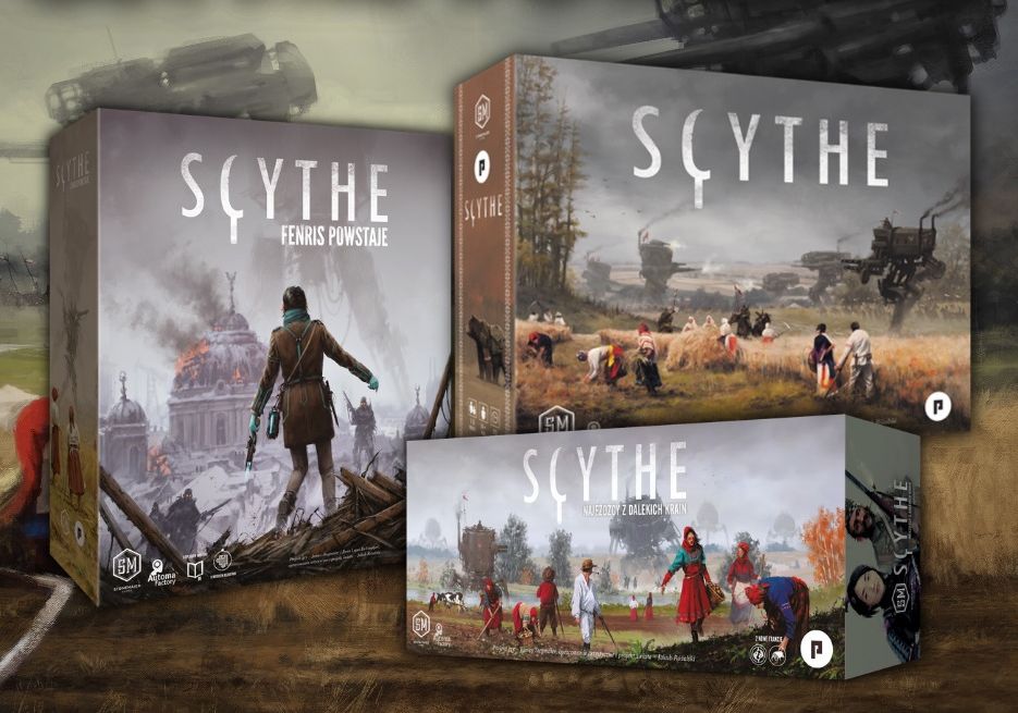 Scythe - gra podstawowa i dodatki - pudełka