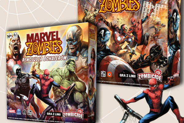 pudełka gry Marvel Zombies oraz dodatku Rewolucja Bohaterów
