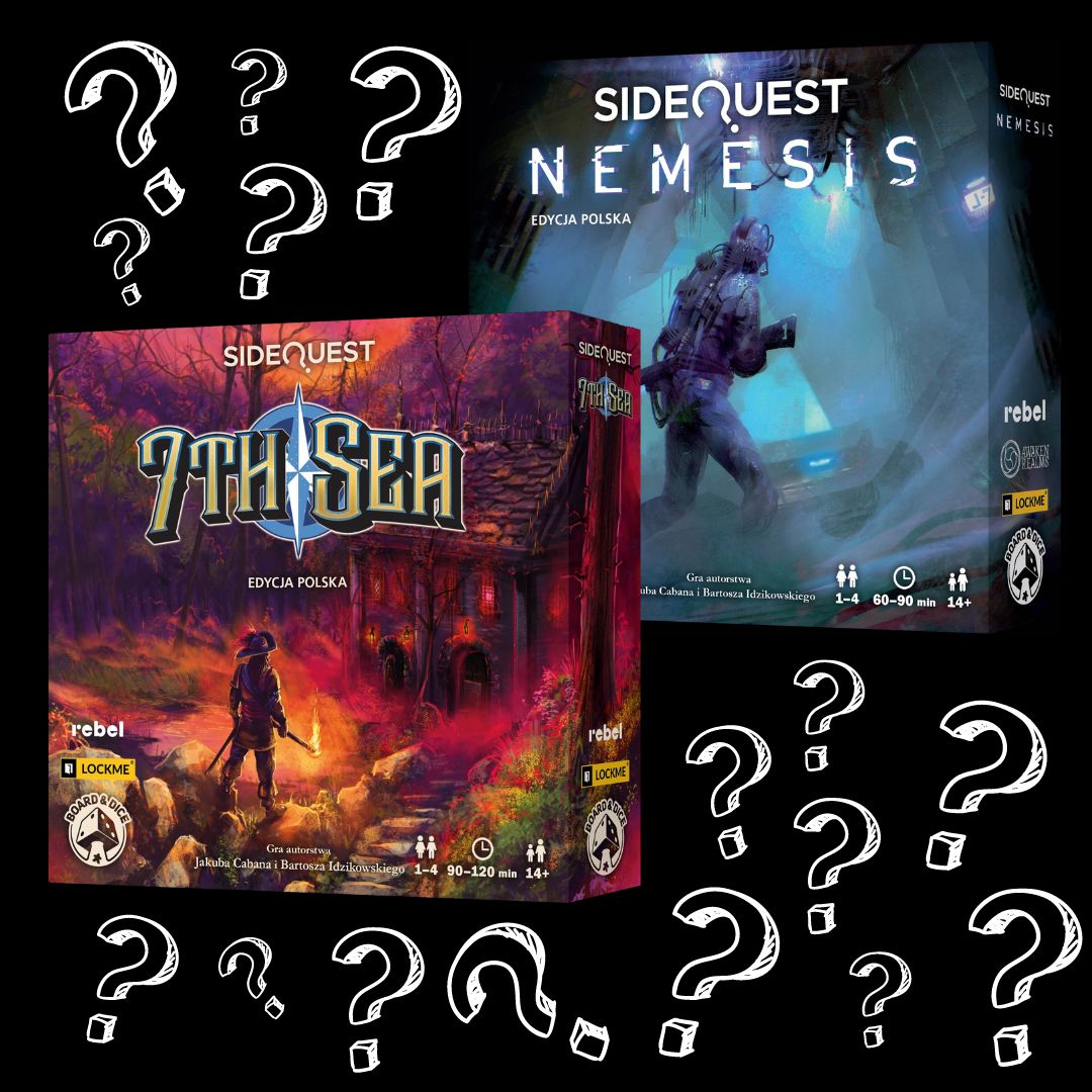 SideQuest: Nemesis i SideQuest: 7th Sea - pudełka polskich edycji