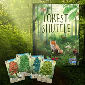 Forest Shuffle - pudełko i przykładowe karty