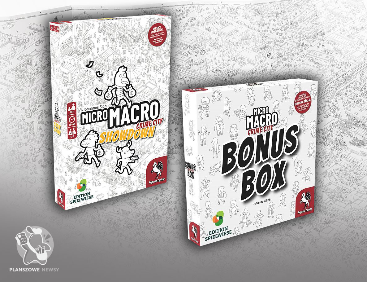 Okładki gier MicroMacro: Crime City – Showdown i Crime City – Bonus Box