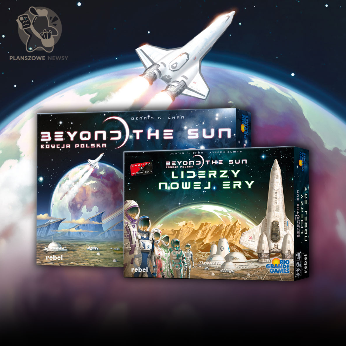pudełka gry Beyond The Sun oraz dodatku do niej Nowi Liderzy