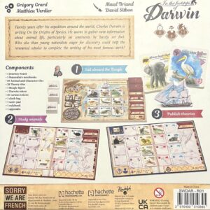 Śladami Darwina - tył angielskiego pudełka