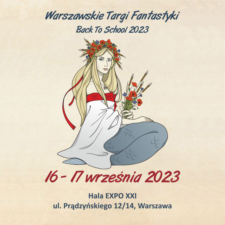 plakat informacyjny Warszawskich Targów Fantastyki Back to Scool