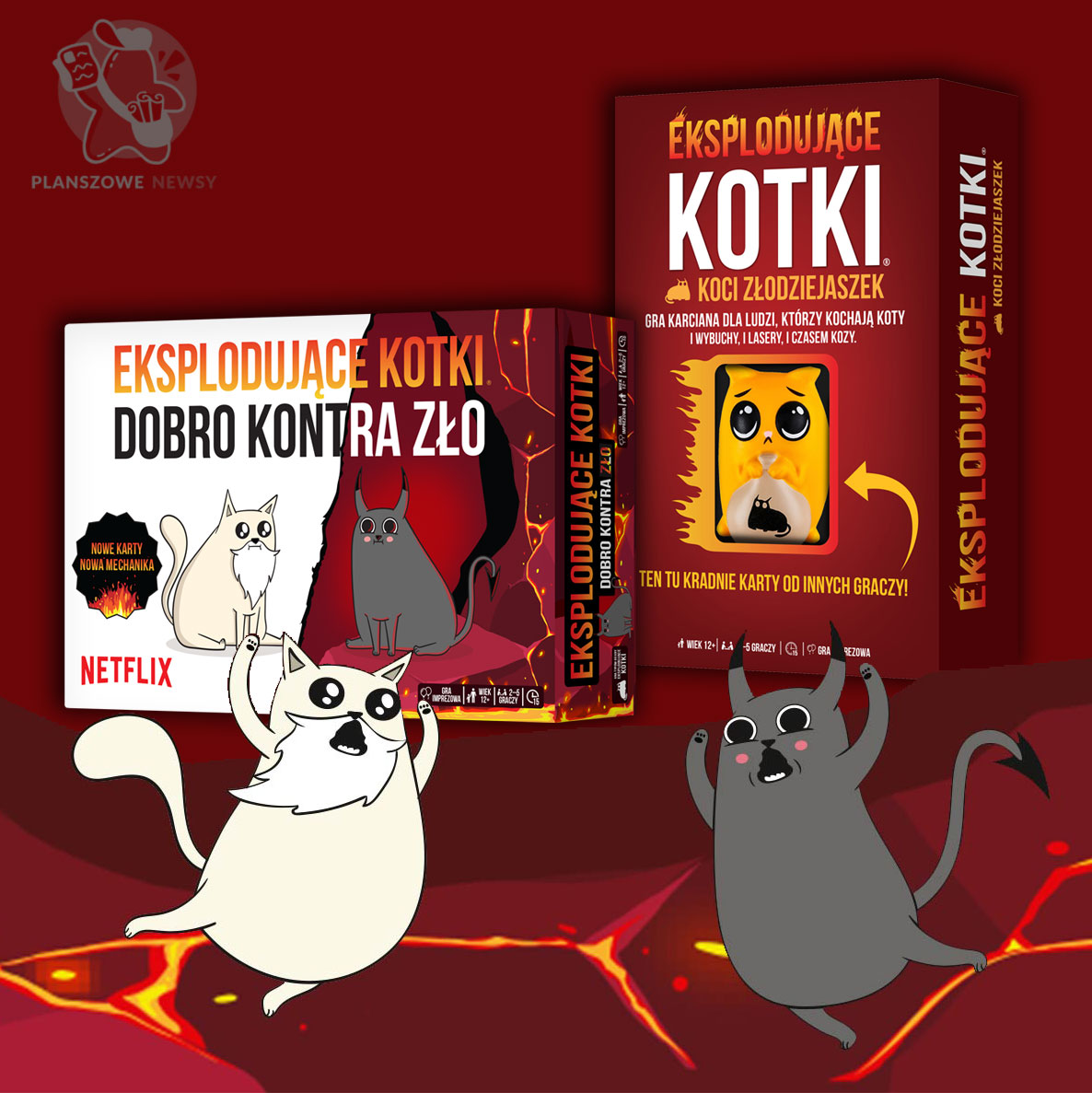 Eksplodujące kotki: Koci złodziejaszek i Eksplodujące kotki: dobro kontra zło - pudełka