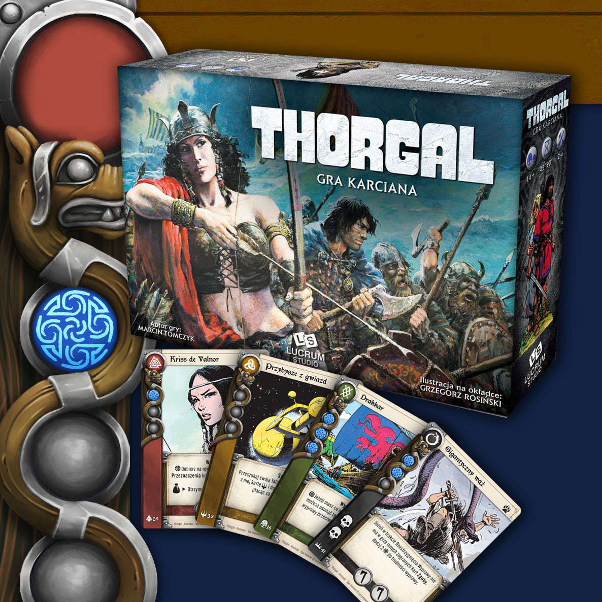 pudełko i karty gry Thorgal gra karciana