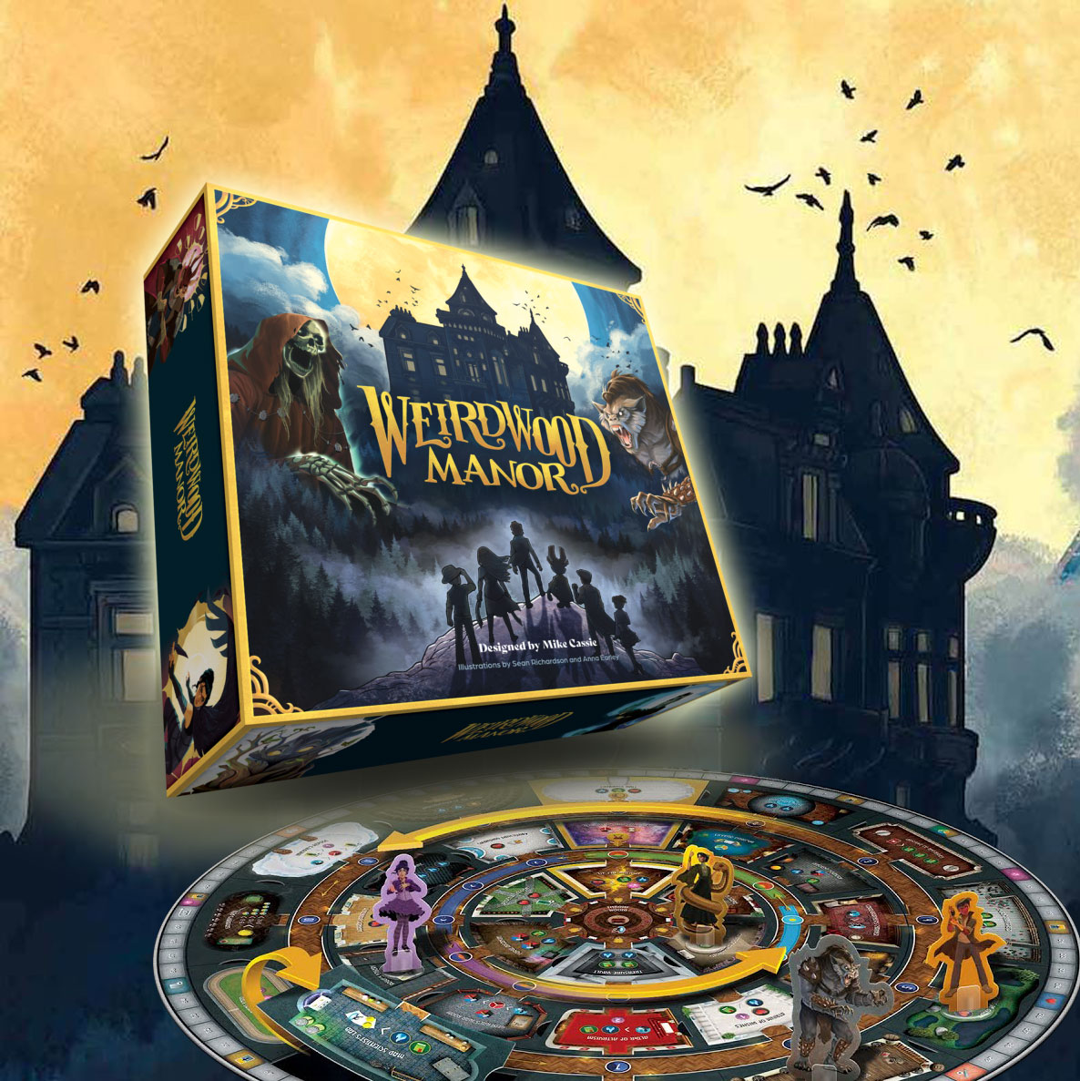 Weirdwood Manor - elementy gry i pudełko