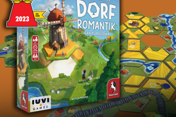 pudełko i elementy gry Dorfromantik