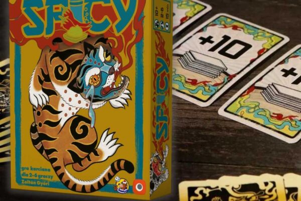 Pudełko gry Spicy z tygrysem na okładce