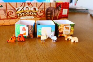 Meeple zwierząt z gry Zoo Tycoon fot. wydawnictwo Treecer