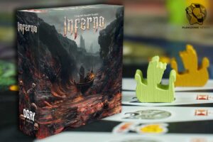 polskie pudełko gry Inferno przygotowane przez wydawnictwo Ogry Games
