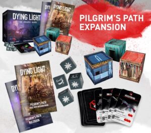 pilgrim's path pudełko i elementy rozszerzenia do gry dying light the board game