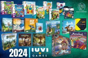 pudełka z grami, które są w planach wydawniczych 2024 wydawnictwa IUVI Games