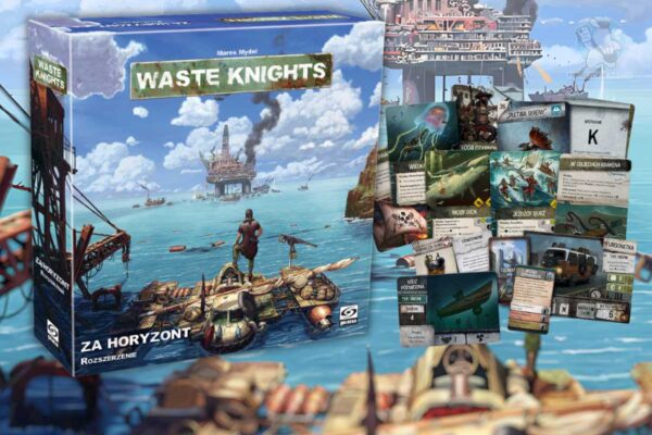 Waste Knights: Za Horyzont - pudełko oraz karty