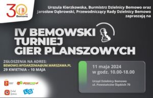 plakat wydarzenia IV Bemowski Turniej Gier planszowych