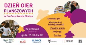 plakat reklamujący Dzień Gier Planszowych w PreZero Arena Gliwice