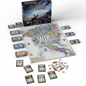 pudełko i elementy rozszerzenia do gry Europa Universalis Defying Destiny