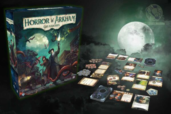 Horror w Arkham: gra karciana - pudełko i karty