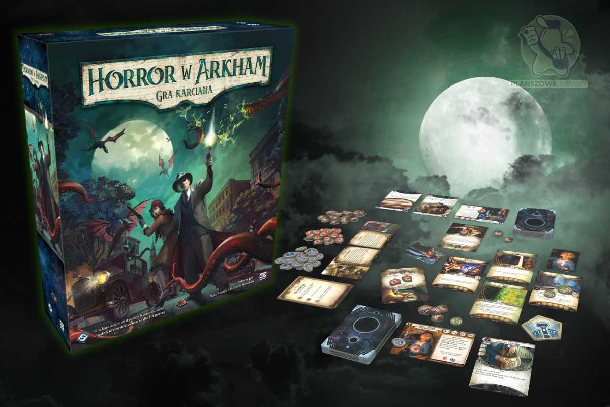 Horror w Arkham: gra karciana - pudełko i karty