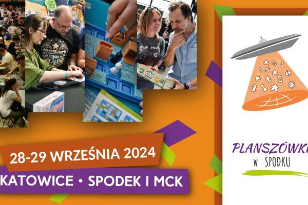 Plakat promujący wydarzenie jakim są Planszówki w Spodku 2024