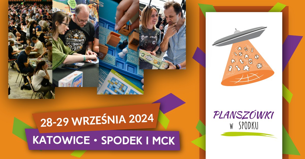 Plakat promujący wydarzenie jakim są Planszówki w Spodku 2024