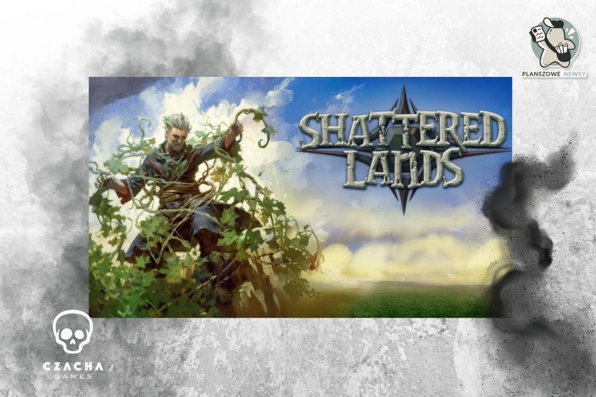 Grafika reklamująca grę Shattered Lands. Na niej mag opleciony pnączem rośliny.