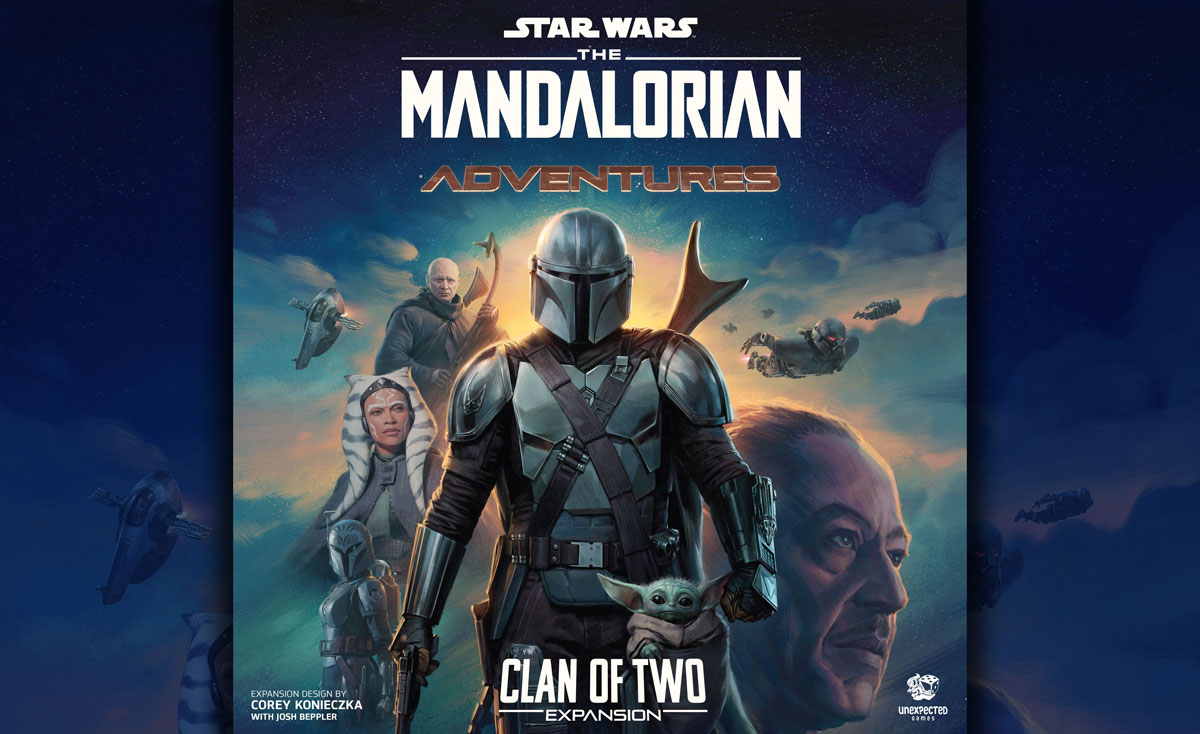 grafika prezentująca okładkę rozszerzenia gry pt. The Mandalorian: Adventures - Clan of Two