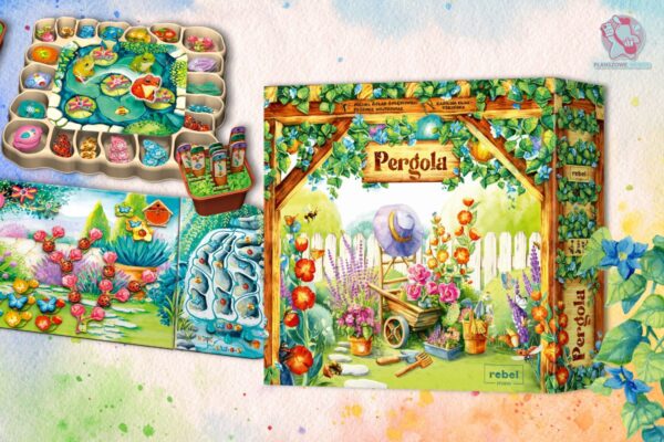 Pergola. Przedsprzedaż nowości Rebel Studio ruszyła Kolorowa gra planszowa Pergola o tematyce ogrodowej, przedstawiająca kwiaty, rośliny i elementy ogrodu.