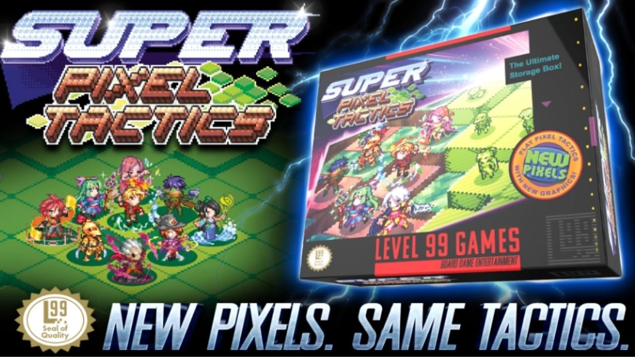 Baner promujący grę Super Pixel Tactics.
