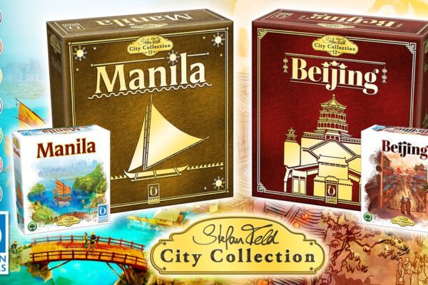Manila i Beijing to kolejne gry z serii City Collection. Kickstarter grafika prezentująca dwa pudełka gier z serii City Collection - Manila i Beijing