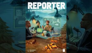 okładka gry planszowej "Reporter" od wydawnictwa Helvetiq