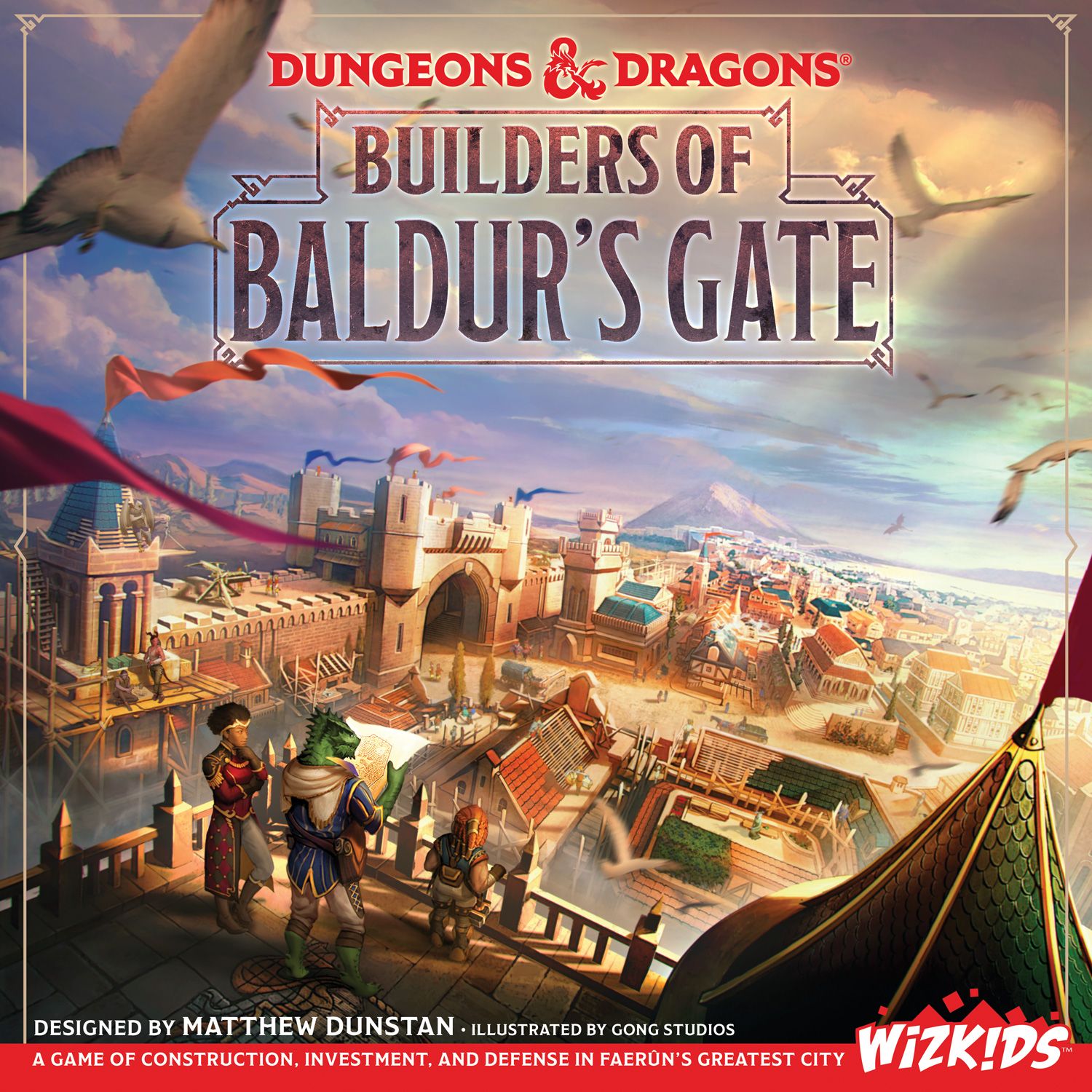 okładka gry Dungeons & Dragons: Builders of Baldur's Gate z widocznym miastem